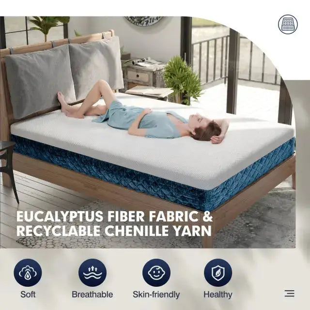 10 Inch Mattress with Jacquard Fabric Cover in a Box-Queen Size Costway