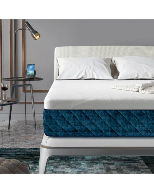 10 Inch Mattress with Jacquard Fabric Cover in a Box-Queen Size - White - Mattresses