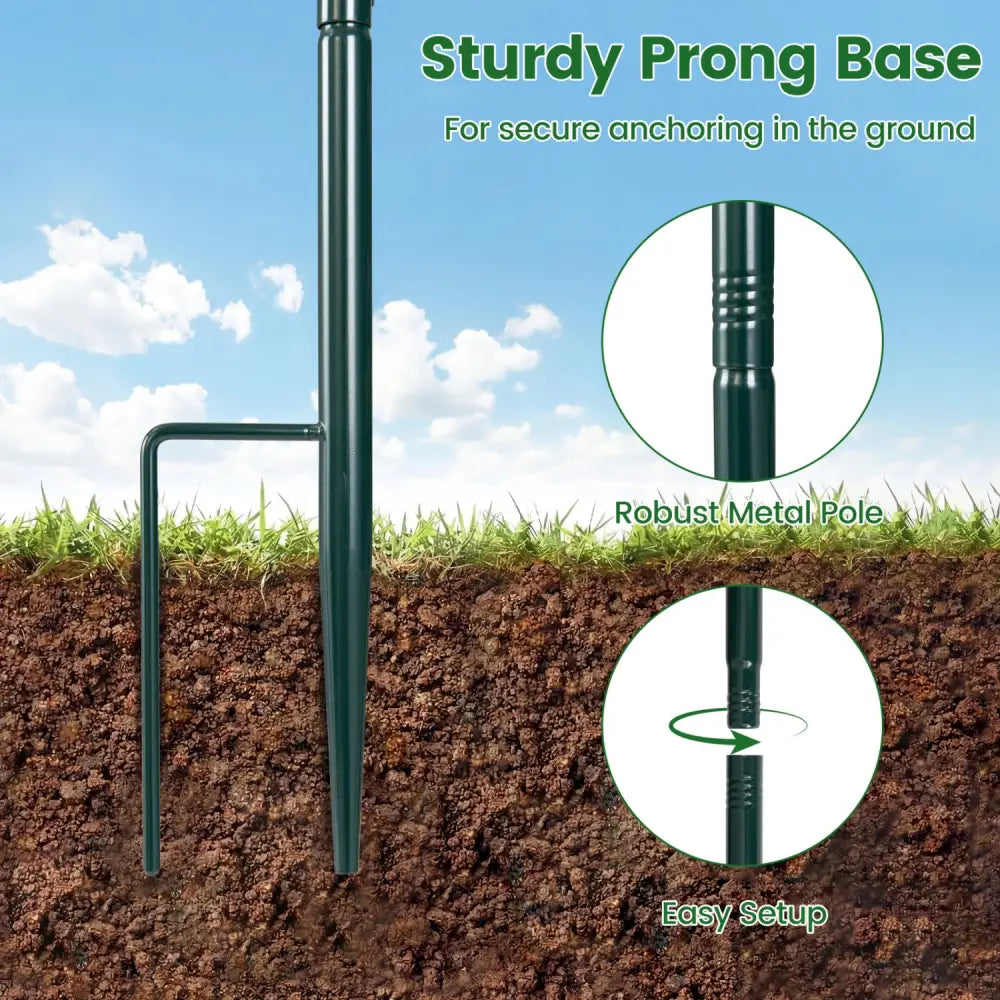 10 LBS Large Capacity Squirrel Proof Bird Feeder with Pole Mount and Baffle - Green - Bird Supplies