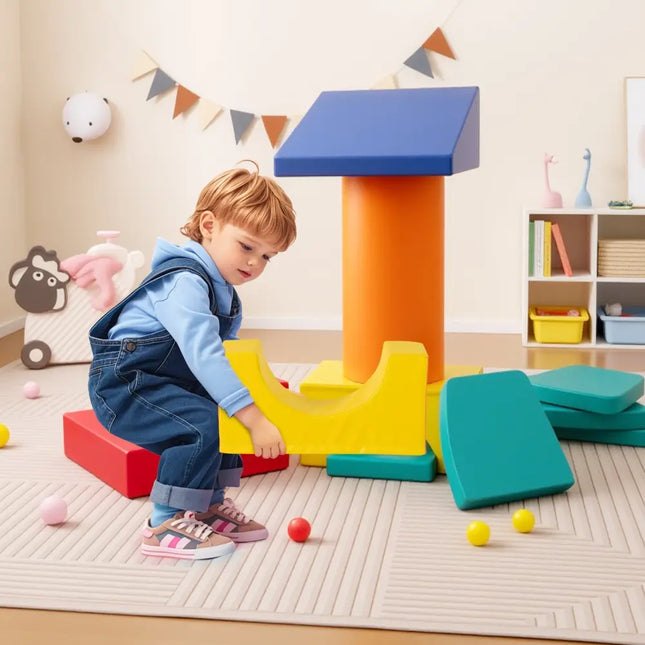 10-Piece Foam Climbing Toys for Toddlers-Multicolor - Multicolor - Climbers & Slides