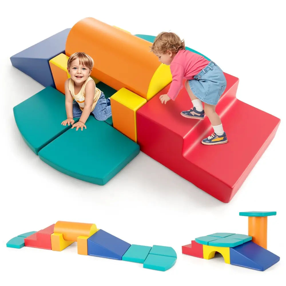 10-Piece Foam Climbing Toys for Toddlers-Multicolor - Multicolor - Climbers & Slides