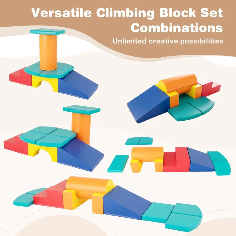 10-Piece Foam Climbing Toys for Toddlers-Multicolor - Multicolor - Climbers & Slides