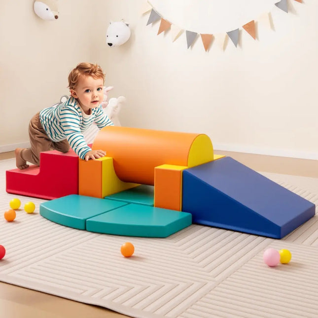 10-Piece Foam Climbing Toys for Toddlers-Multicolor - Multicolor - Climbers & Slides