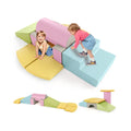 10-Piece Foam Climbing Toys for Toddlers Soft Foam PU Leather Building Blocks-Yellow - Yellow - Climbers & Slides