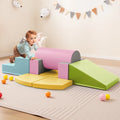 10-Piece Foam Climbing Toys for Toddlers Soft Foam PU Leather Building Blocks-Yellow - Yellow - Climbers & Slides