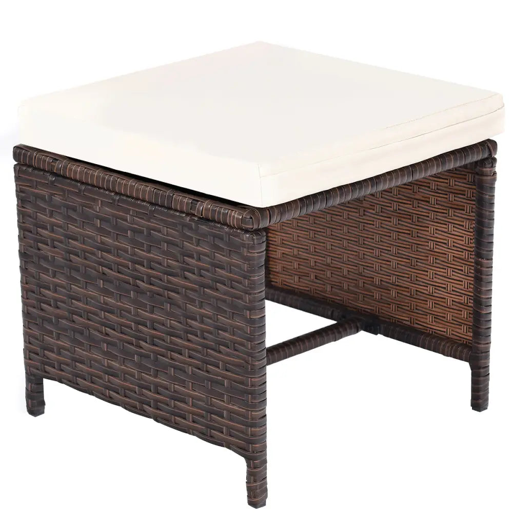 10 Pieces Outdoor Patio Dining Set - Brown - Patio Dining Sets