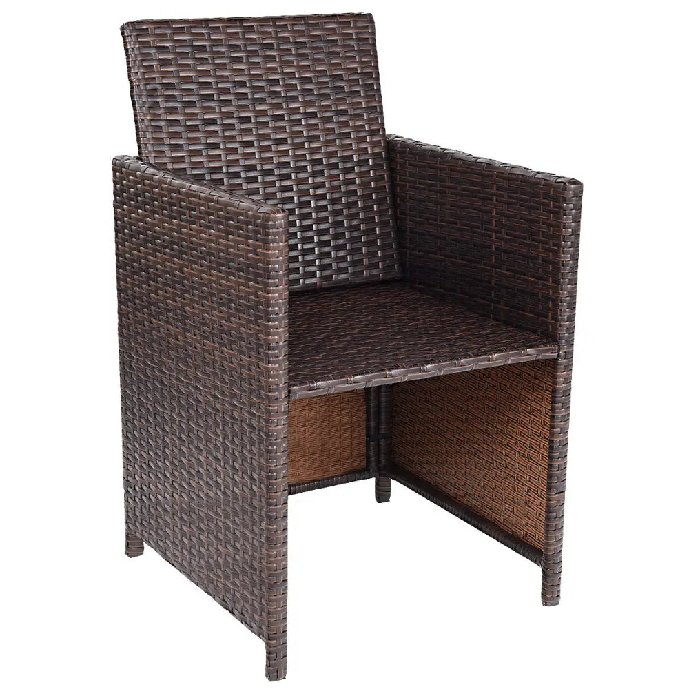 10 Pieces Outdoor Patio Dining Set - Brown - Patio Dining Sets