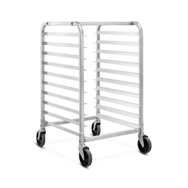 10 Sheets Aluminum Rolling Bakery Pan Rack - Silver - Baker’s Racks