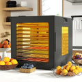 10 Stainless Steel Trays Dryer with 10 Presets-Black - Black - Food Warmers & Burners