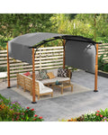 10 x 12 FT Outdoor Retractable Pergola with Retractable Canopy for Patio-Gray - Gray - Gazebos