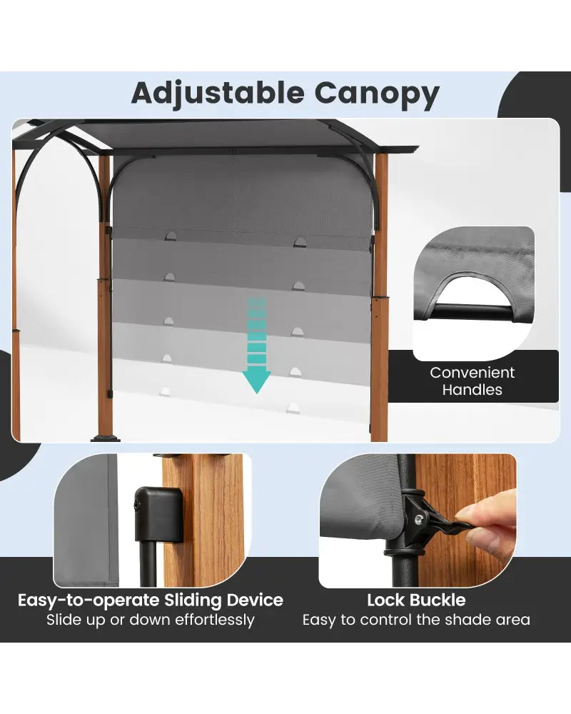 10 x 12 FT Outdoor Retractable Pergola with Retractable Canopy for Patio-Gray - Gray - Gazebos