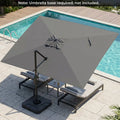 10 x 13 FT Cantilever Patio Umbrella with 360-Degree Rotation and 5 Tilt Positions-Gray - Gray - Outdoor Umbrellas