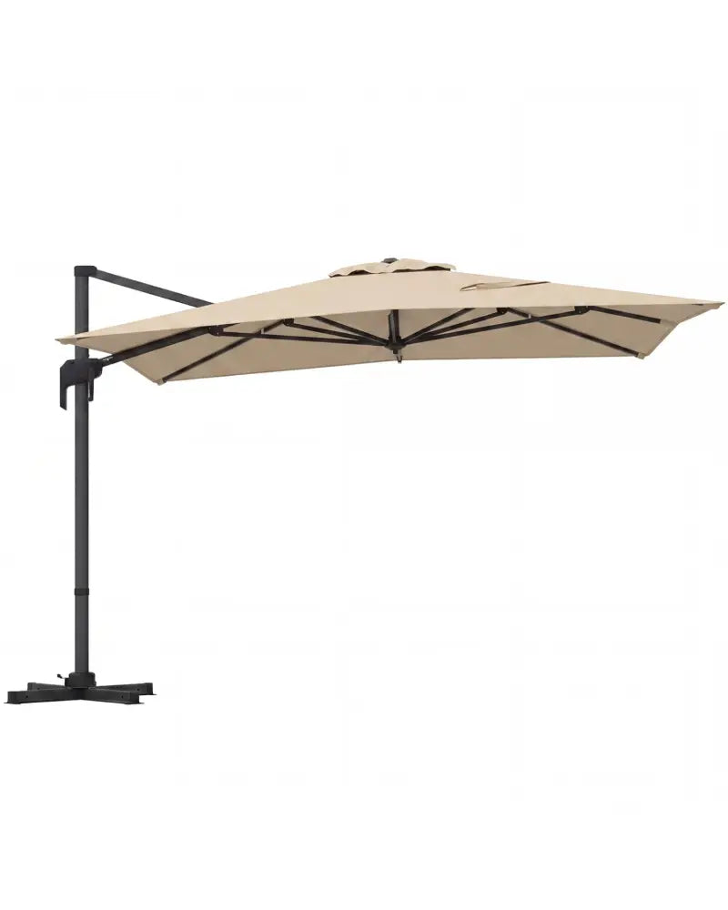 10 x 13 FT Cantilever Patio Umbrella with 360-Degree Rotation and 5 Tilt Positions-Beige - Beige - Outdoor Umbrellas