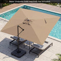 10 x 13 FT Cantilever Patio Umbrella with 360-Degree Rotation and 5 Tilt Positions-Brown - Brown - Outdoor Umbrellas