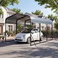 10 x 14.5 FT Heavy-Duty Carport Outdoor Galvanized Steel Garage Car Shelter with Leak-proof Roof-Black - Black