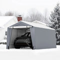 10 x 16/10 x 20 Feet Outdoor Heavy-Duty Carport with 2 Doors-10 x 16 ft - Gray - Carports