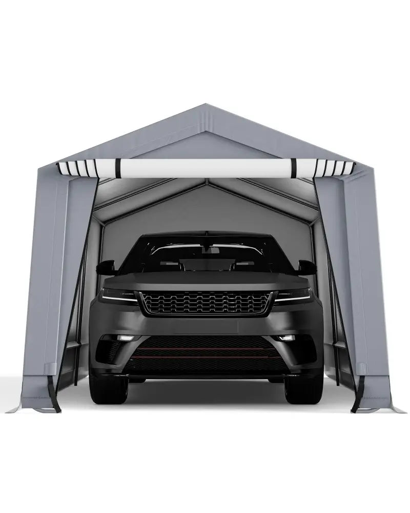 10 x 16/10 x 20 Feet Outdoor Heavy-Duty Carport with 2 Doors-10 x 16 ft - Gray - Carports