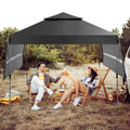 10 x 17.6 Feet Outdoor Instant Pop-up Canopy Tent with Dual Half Awnings-Black - Black - Canopies