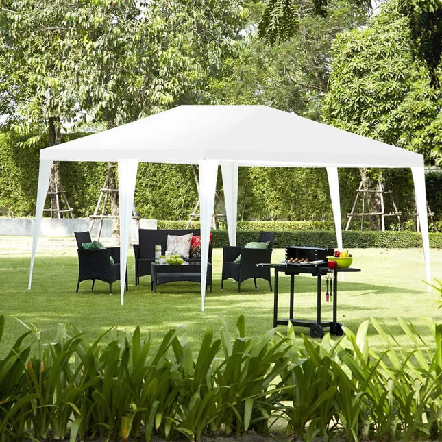 10 x 20 Feet 6 Sidewalls Canopy Tent with Carry Bag-White - White - Canopies