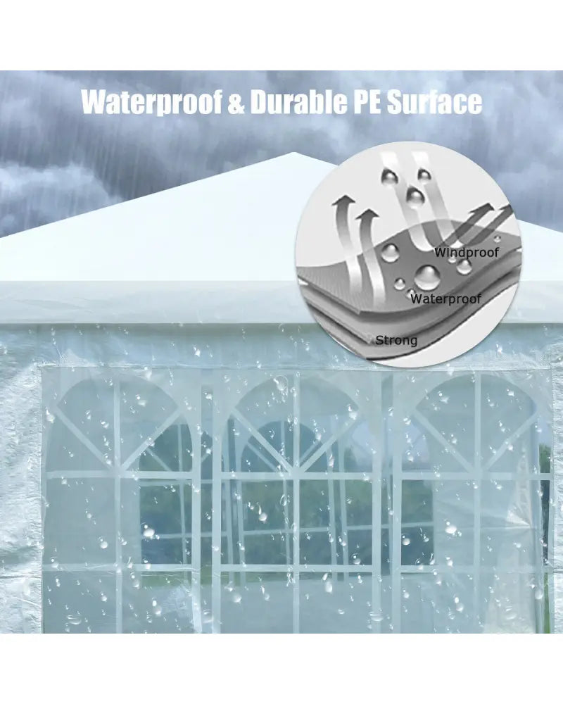 10 x 20 Feet 6 Sidewalls Canopy Tent with Carry Bag-White - White - Canopies