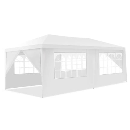 10 x 20 Feet 6 Sidewalls Canopy Tent with Carry Bag-White - White - Canopies