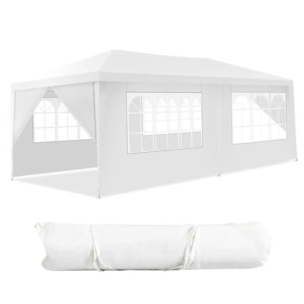 10 x 20 Feet 6 Sidewalls Canopy Tent with Carry Bag-White - White - Canopies