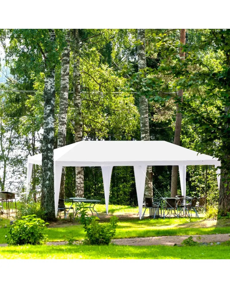 10 x 20 Feet 6 Sidewalls Canopy Tent with Carry Bag-White - White - Canopies