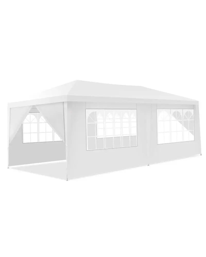 10 x 20 Feet 6 Sidewalls Canopy Tent with Carry Bag-White - White - Canopies