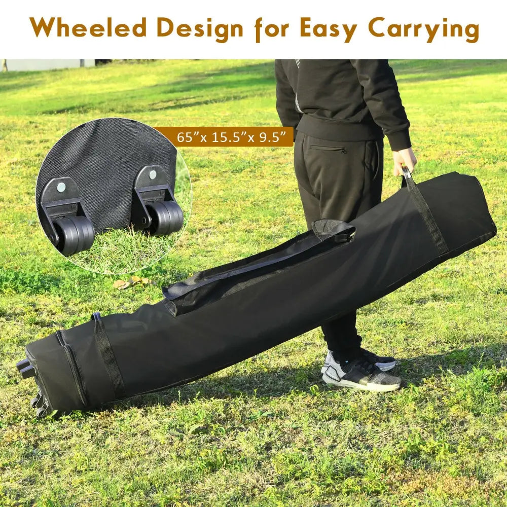 10 x 20 Feet Adjustable Folding Heavy Duty Sun Shelter with Carrying Bag-White - White - Canopies