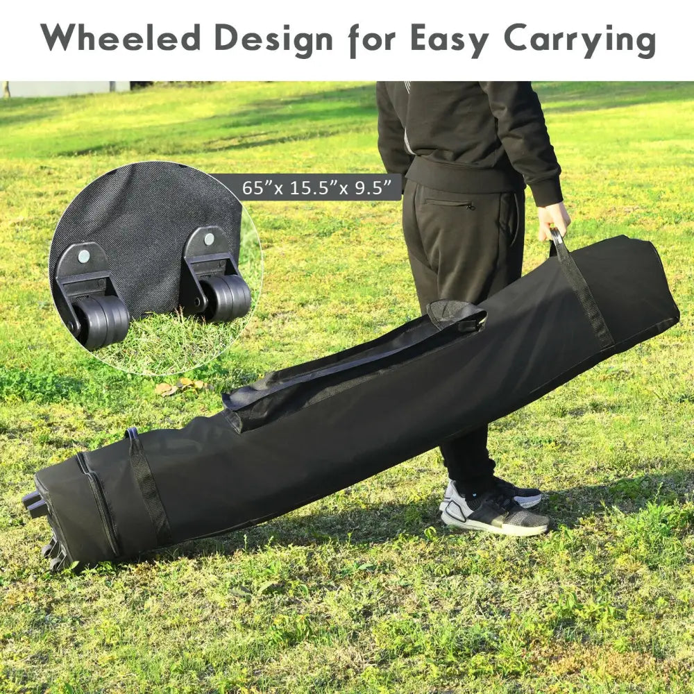 10 x 20 Feet Adjustable Folding Heavy Duty Sun Shelter with Carrying Bag-Gray - Gray - Canopies