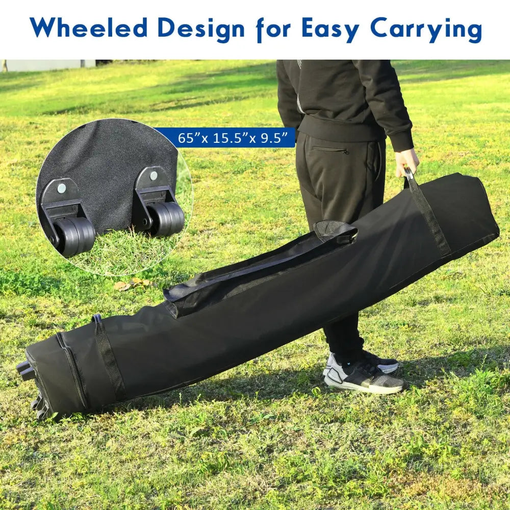 10 x 20 Feet Adjustable Folding Heavy Duty Sun Shelter with Carrying Bag-Blue - Blue - Canopies