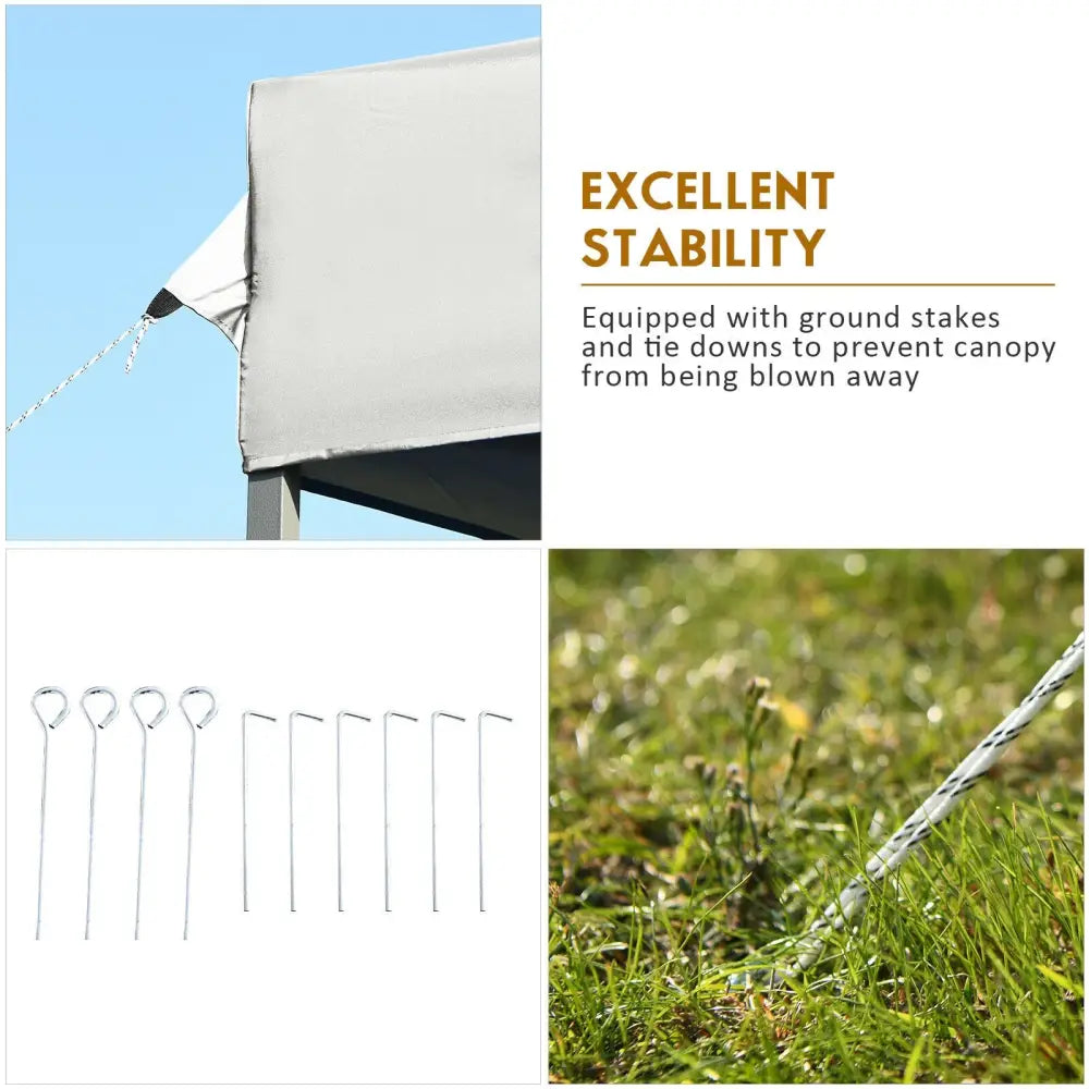 10 x 20 Feet Adjustable Folding Heavy Duty Sun Shelter with Carrying Bag-White - White - Canopies