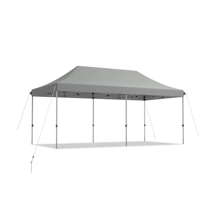 10 x 20 Feet Adjustable Folding Heavy Duty Sun Shelter with Carrying Bag-Gray - Gray - Canopies