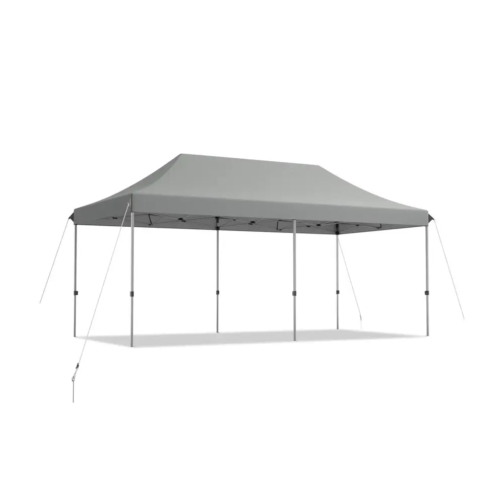 10 x 20 Feet Adjustable Folding Heavy Duty Sun Shelter with Carrying Bag-Gray - Gray - Canopies