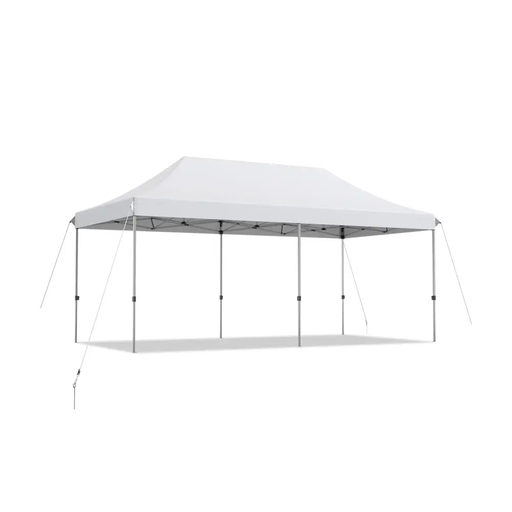 10 x 20 Feet Adjustable Folding Heavy Duty Sun Shelter with Carrying Bag-White - White - Canopies