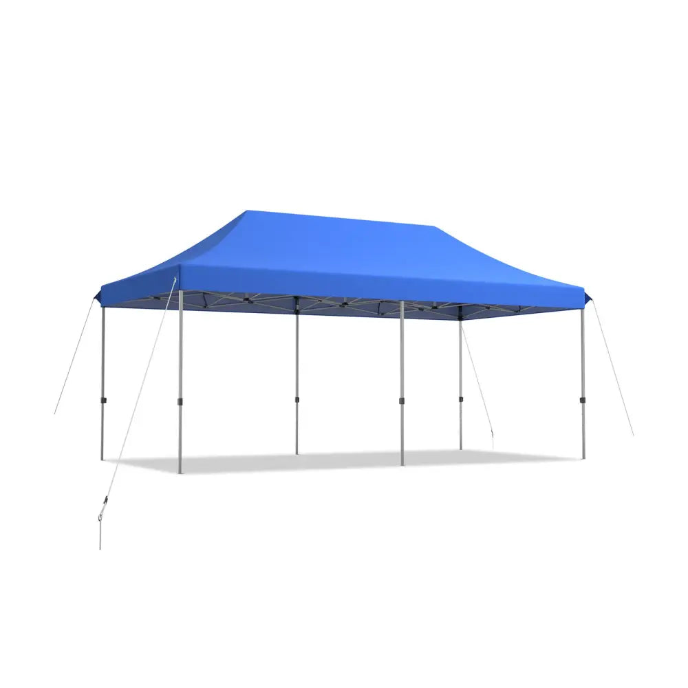 10 x 20 Feet Adjustable Folding Heavy Duty Sun Shelter with Carrying Bag-Blue - Blue - Canopies