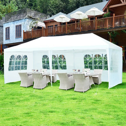 10 x 20 Feet Outdoor Party Wedding Canopy Tent with Removable Walls and Carry Bag - White - Canopies