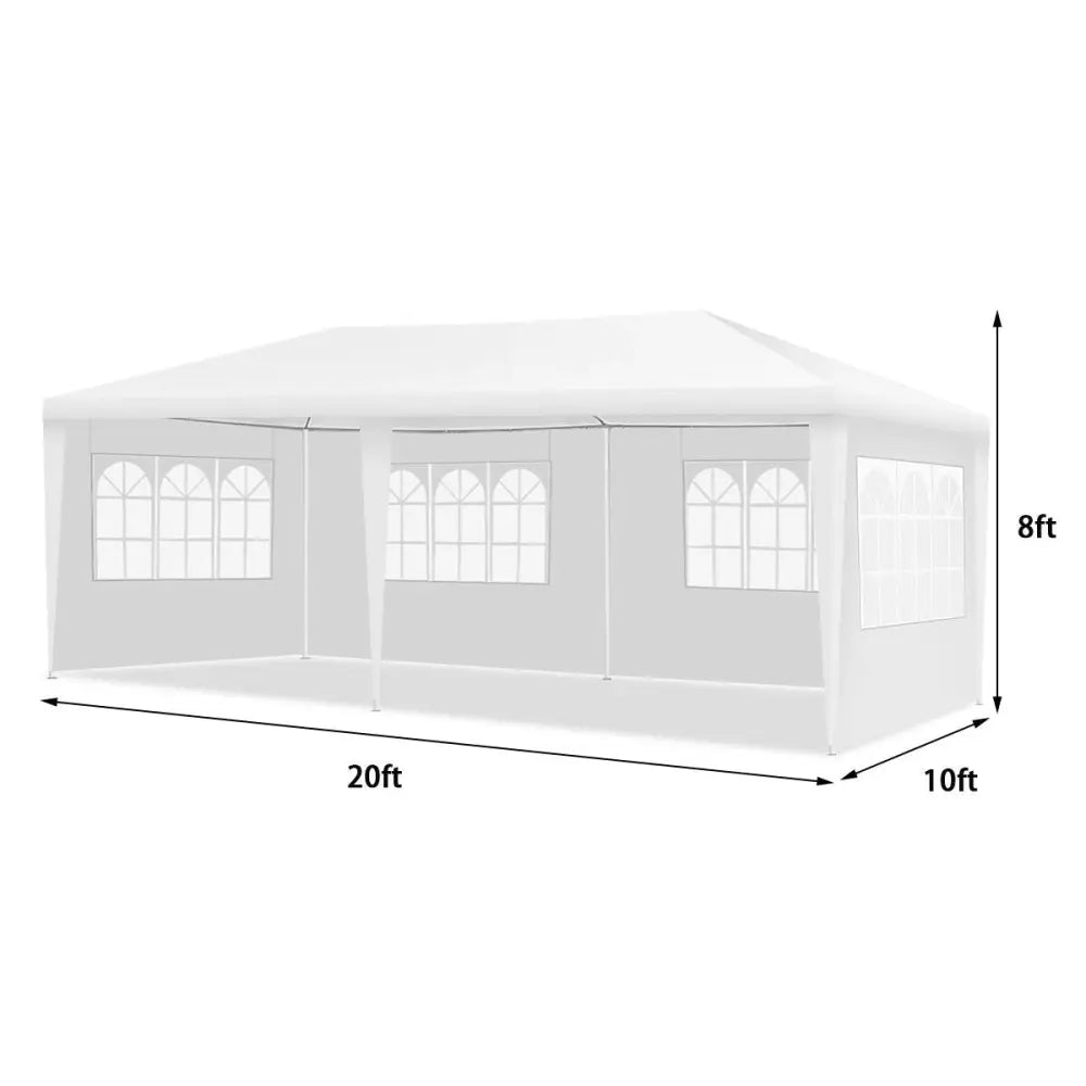 10 x 20 Feet Outdoor Party Wedding Canopy Tent with Removable Walls and Carry Bag - White - Canopies