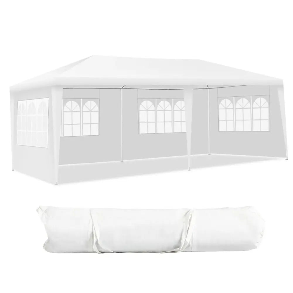 10 x 20 Feet Outdoor Party Wedding Canopy Tent with Removable Walls and Carry Bag - White - Canopies