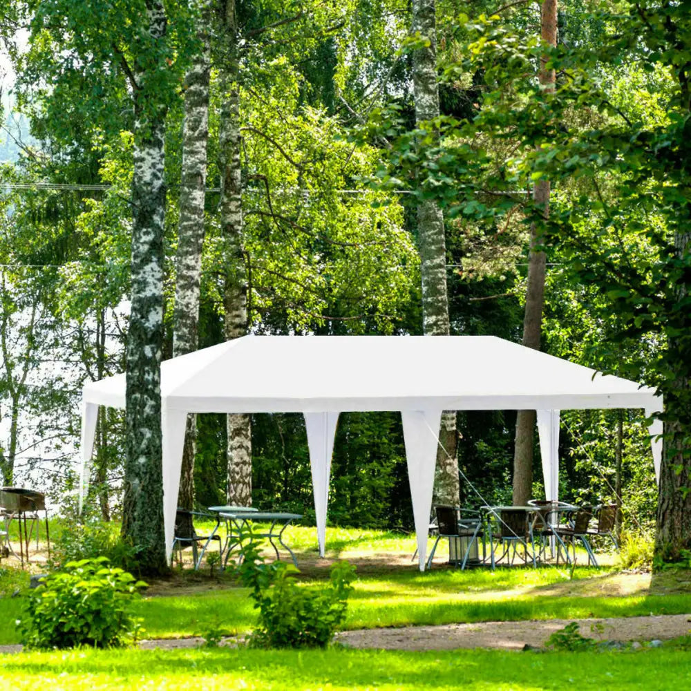 10 x 20 Feet Outdoor Party Wedding Canopy Tent with Removable Walls and Carry Bag - White - Canopies