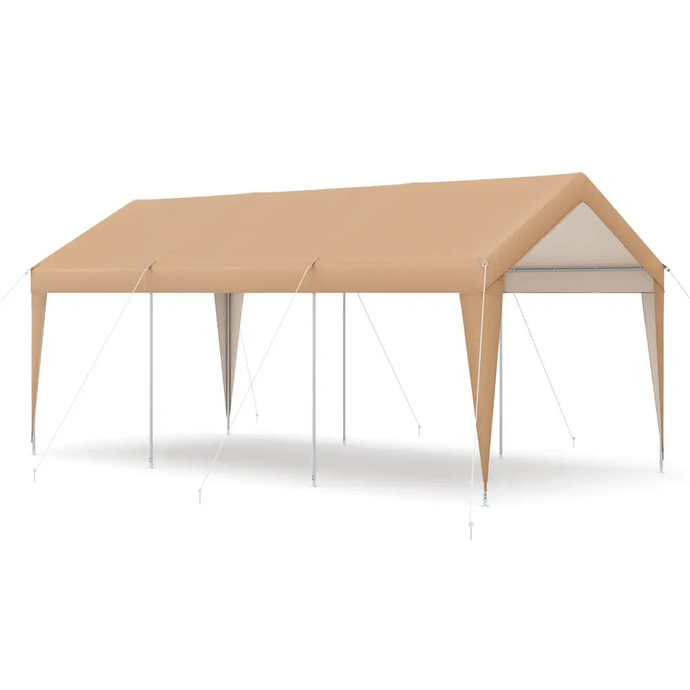 10 x 20 Feet Patio Heavy Duty All-Weather Carport-without Sidewall - Yellow - Carports