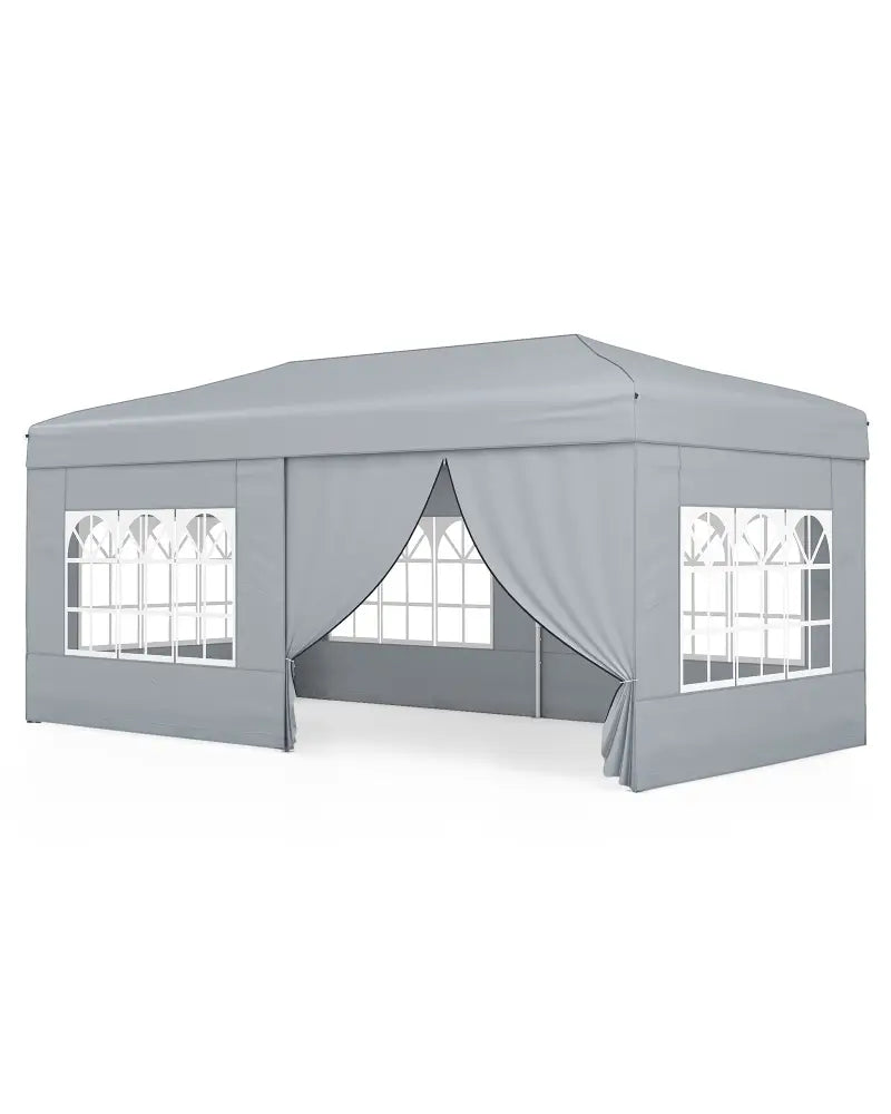 10 X 20 Feet Pop up Canopy Tent Instant Setup with 6 Sidewalls-Gray - Gray - Canopies