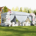 10 X 20 Feet Pop up Canopy Tent Instant Setup with 6 Sidewalls-Gray - Gray - Canopies