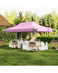 10 x 20 Feet Pop up Canopy with 6 Sidewalls Windows and Carrying Bag-Pink - Pink - Canopies