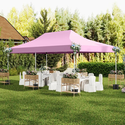 10 x 20 Feet Pop up Canopy with 6 Sidewalls Windows and Carrying Bag-Pink - Pink - Canopies