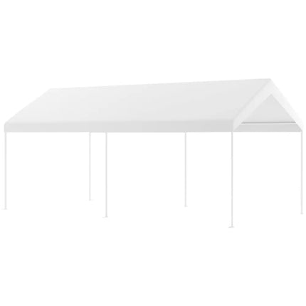 10 x 20 Feet Steel Frame Portable Car Canopy Shelter - White - Carports