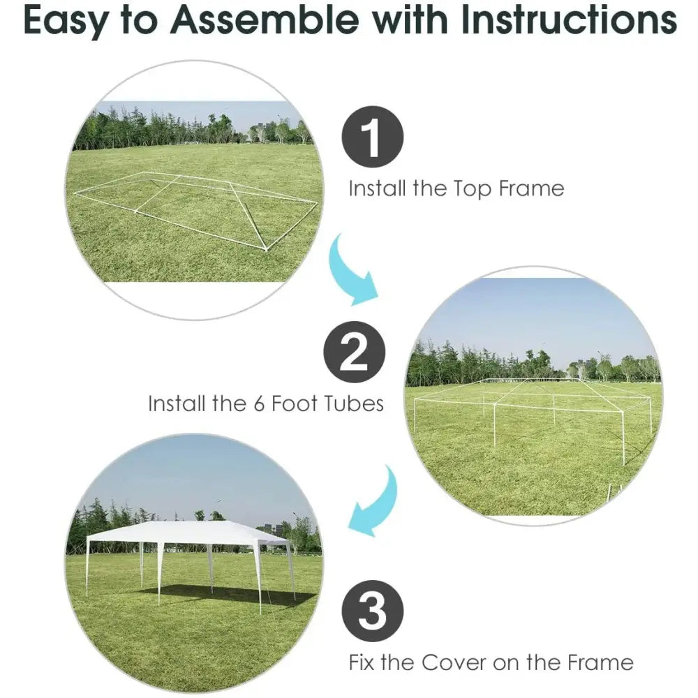 10 x 20 Feet Waterproof Canopy Tent with Tent Peg and Wind Rope - Canopies