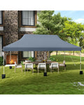 10 X 20 FT Pop up Canopy Tent Foldable Portable Outdoor Gazebo with Carry Bag-Gray - Gray - Canopies