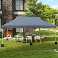 10 X 20 FT Pop up Canopy Tent Foldable Portable Outdoor Gazebo with Carry Bag-Gray - Gray - Canopies
