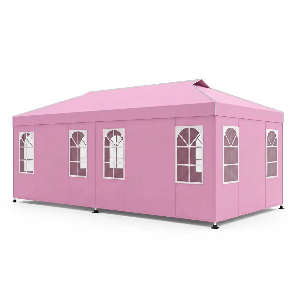 10 x 20 FT Pop Up Canopy Tent with 6 Sidewalls and Adjustable Height-Pink - Pink - Canopies